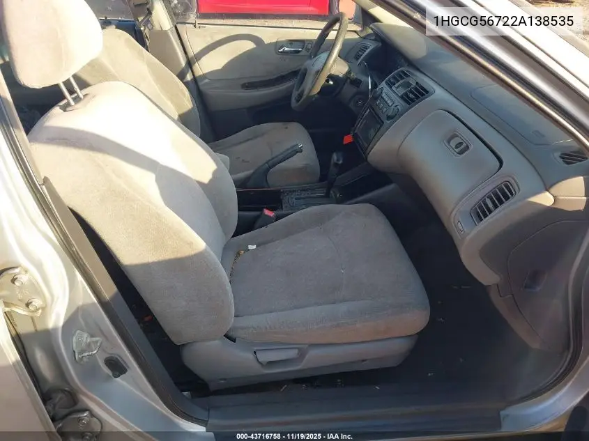 1HGCG56722A138535 2002 Honda Accord 2.3 Se