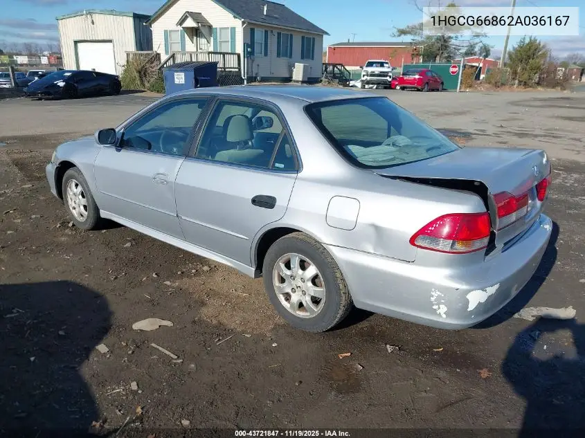 1HGCG66862A036167 2002 Honda Accord 2.3 Ex/2.3 Se