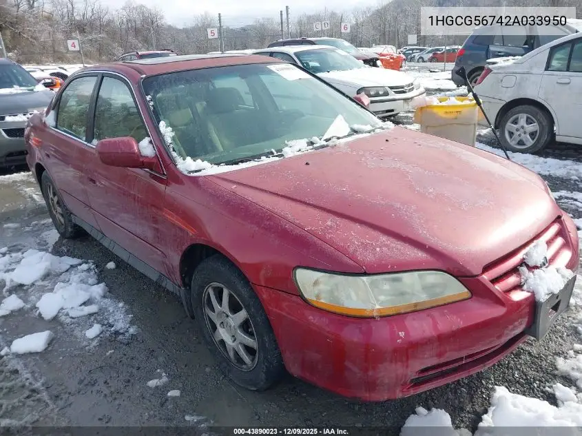 1HGCG56742A033950 2002 Honda Accord 2.3 Se