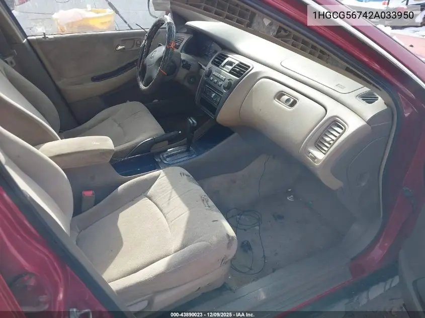1HGCG56742A033950 2002 Honda Accord 2.3 Se