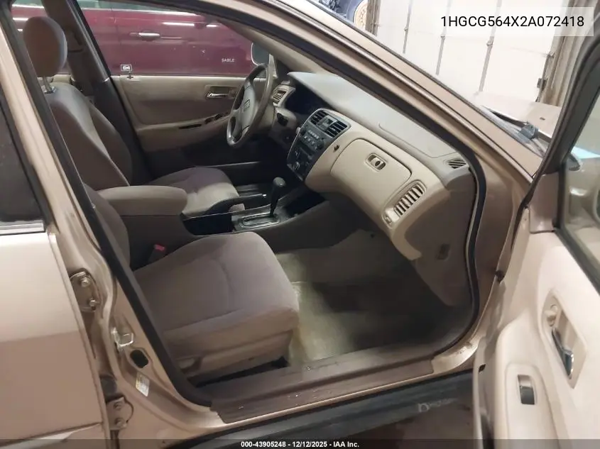 1HGCG564X2A072418 2002 Honda Accord 2.3 Lx
