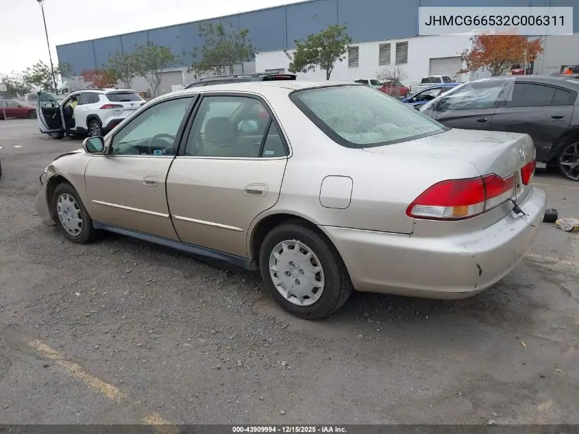 JHMCG66532C006311 2002 Honda Accord 2.3 Lx