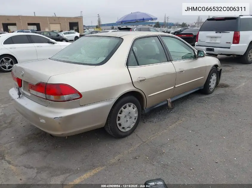 JHMCG66532C006311 2002 Honda Accord 2.3 Lx