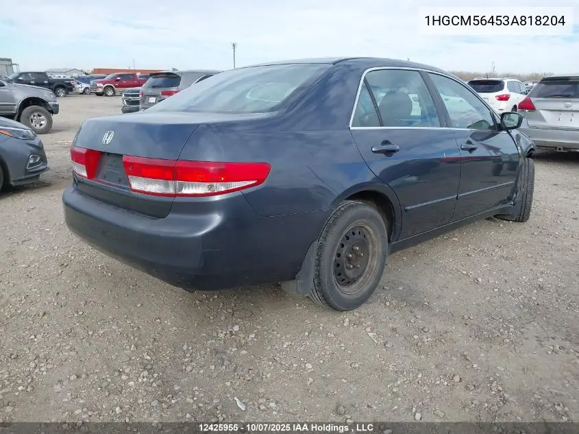 1HGCM56453A818204 2003 Honda Accord Lx-G
