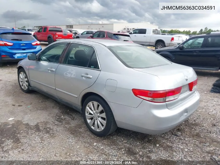 2003 Honda Accord 2.4 Lx VIN: JHMCM56363C034591 Lot: 40231385