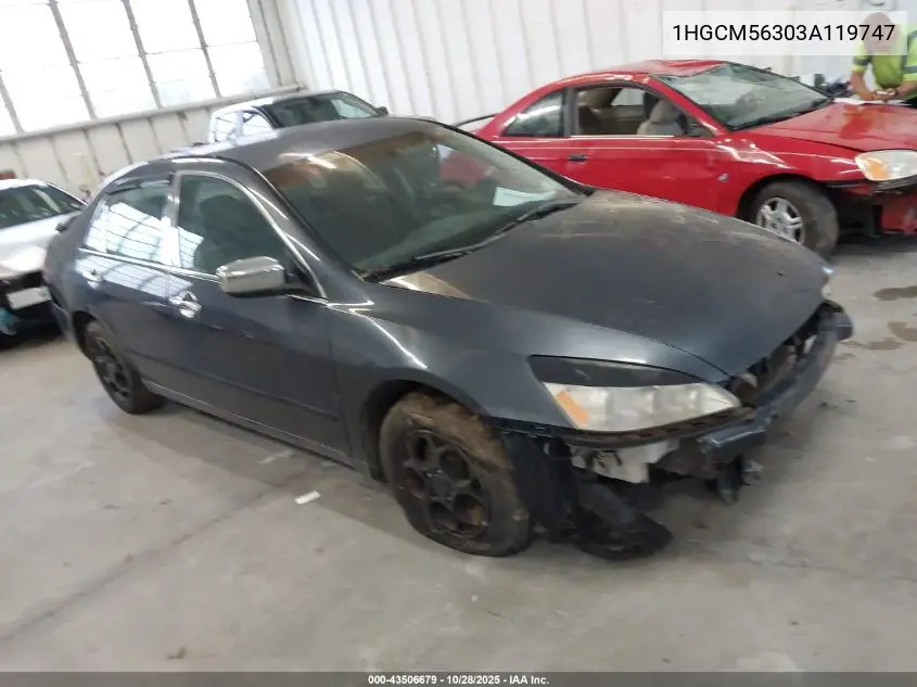 1HGCM56303A119747 2003 Honda Accord 2.4 Lx