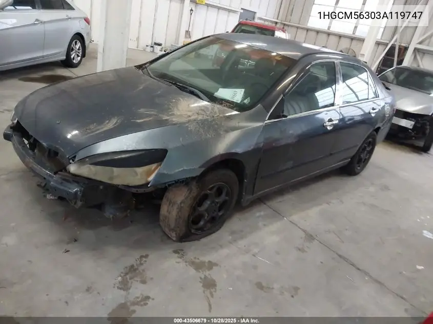1HGCM56303A119747 2003 Honda Accord 2.4 Lx