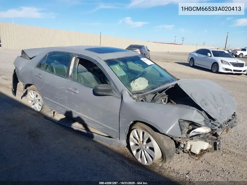 1HGCM66533A020413 2003 Honda Accord 3.0 Ex
