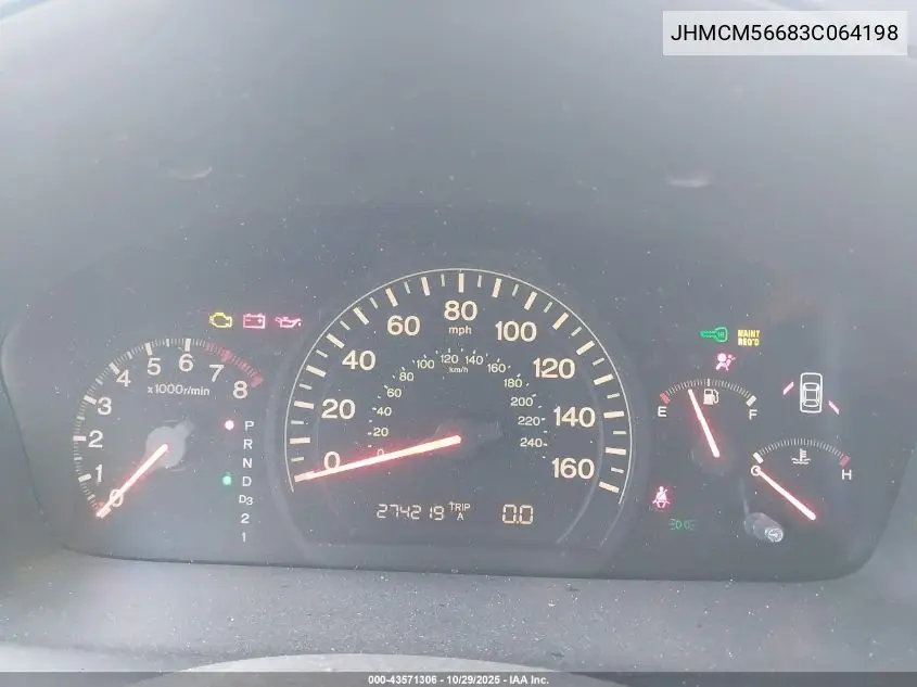JHMCM56683C064198 2003 Honda Accord 2.4 Ex