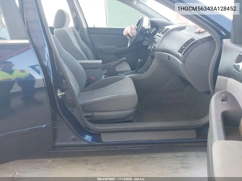 1HGCM56343A128452 2003 Honda Accord 2.4 Lx