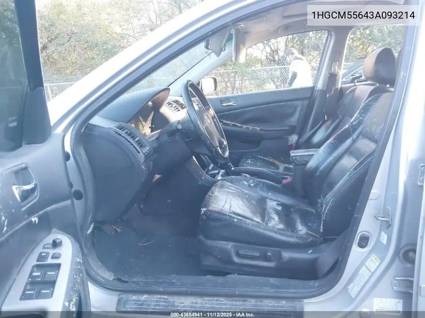1HGCM55643A093214 2003 Honda Accord 2.4 Ex
