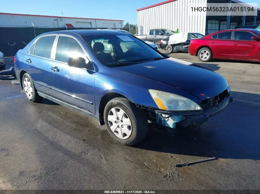 1HGCM56323A015194 2003 Honda Accord 2.4 Lx