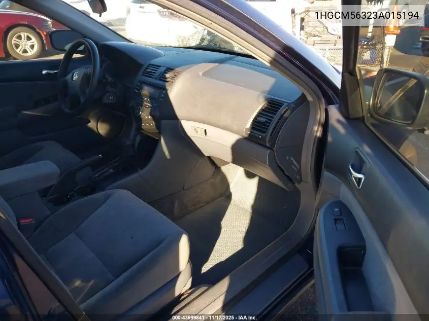 1HGCM56323A015194 2003 Honda Accord 2.4 Lx