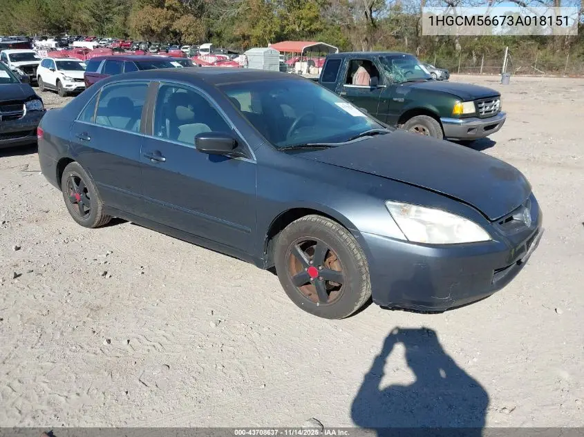 1HGCM56673A018151 2003 Honda Accord 2.4 Ex
