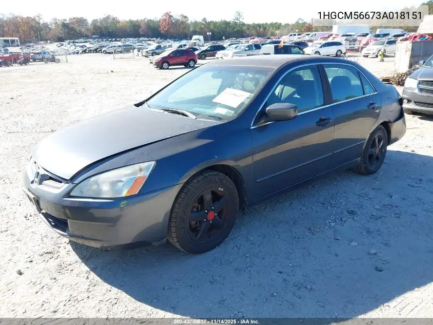 1HGCM56673A018151 2003 Honda Accord 2.4 Ex