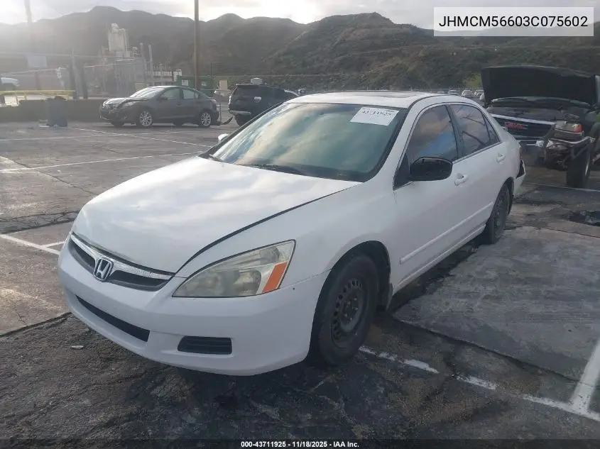 JHMCM56603C075602 2003 Honda Accord 2.4 Ex