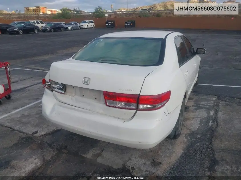 JHMCM56603C075602 2003 Honda Accord 2.4 Ex