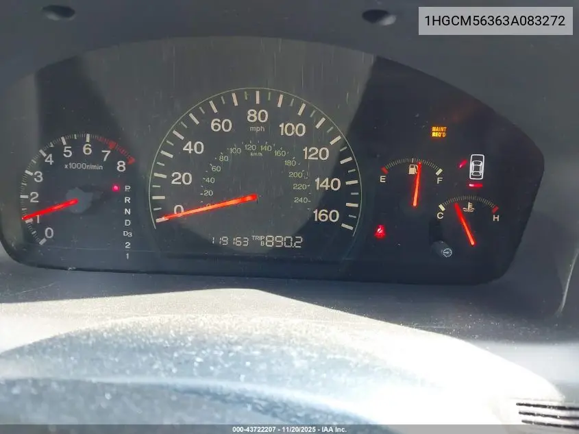 1HGCM56363A083272 2003 Honda Accord 2.4 Lx