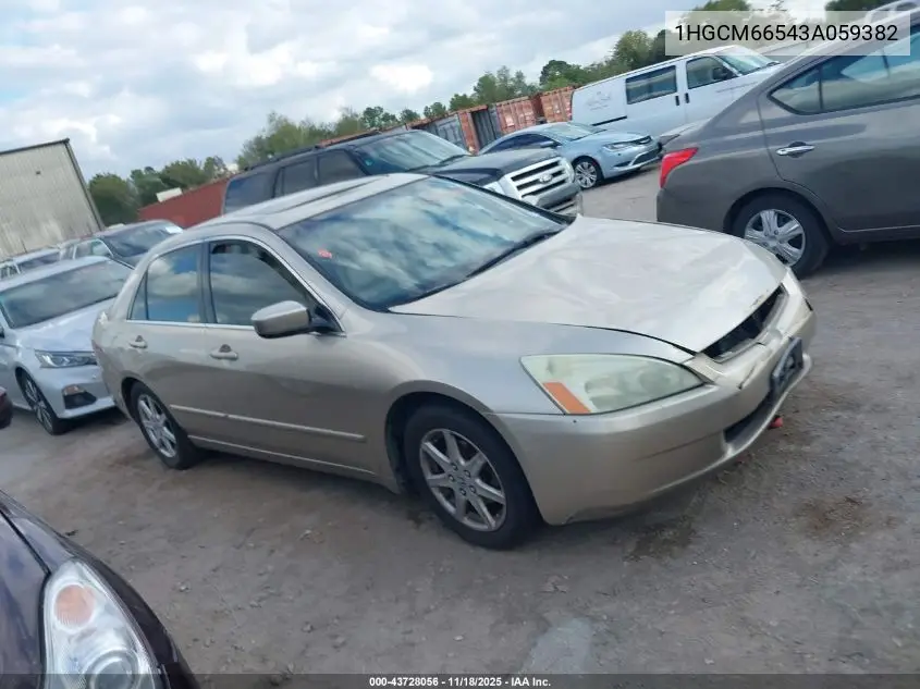 1HGCM66543A059382 2003 Honda Accord 3.0 Ex
