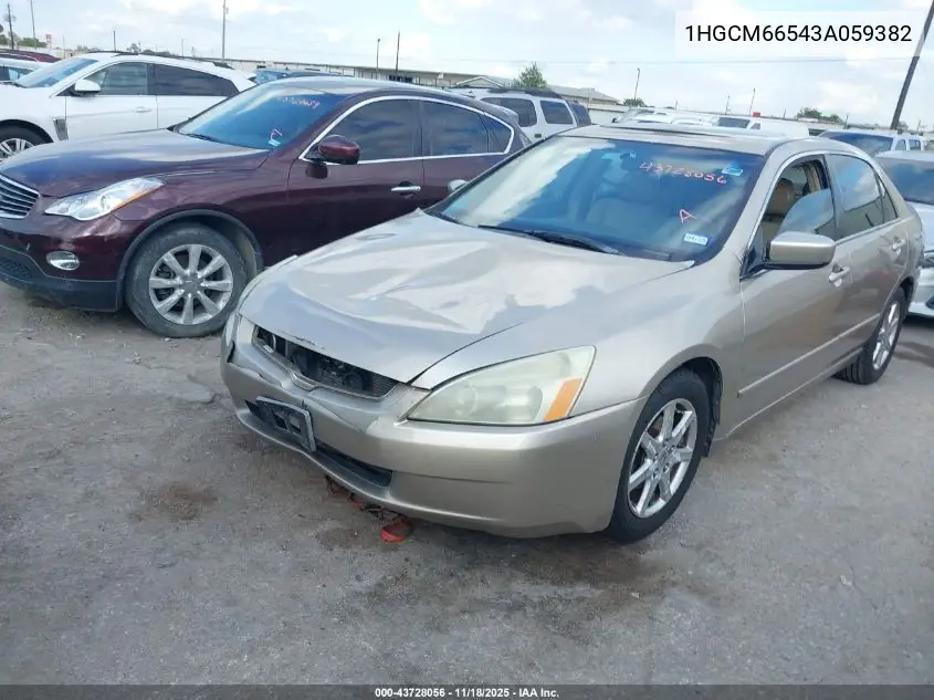 1HGCM66543A059382 2003 Honda Accord 3.0 Ex