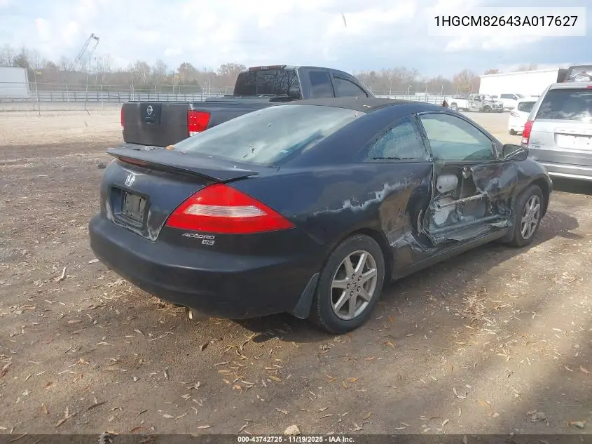 1HGCM82643A017627 2003 Honda Accord 3.0 Ex
