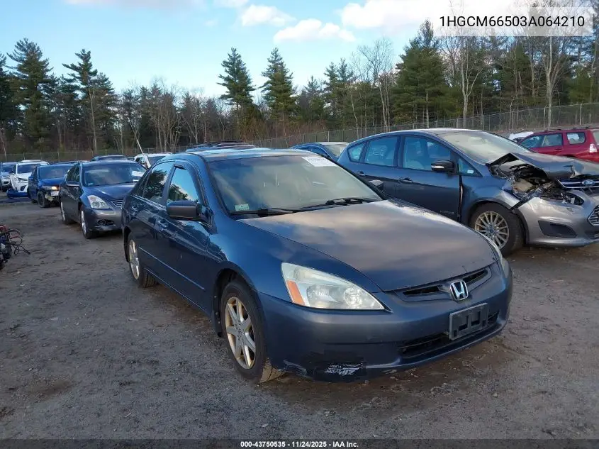 1HGCM66503A064210 2003 Honda Accord 3.0 Ex