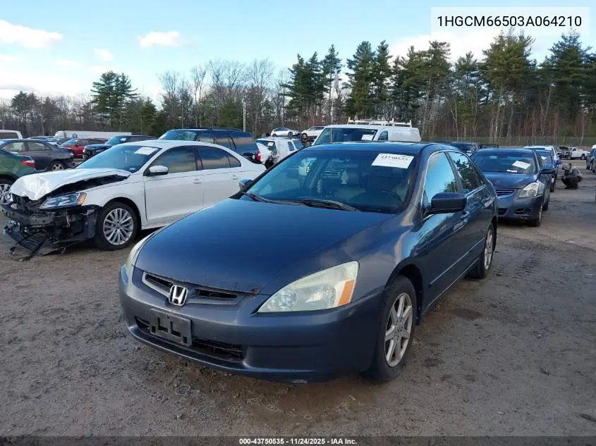 1HGCM66503A064210 2003 Honda Accord 3.0 Ex