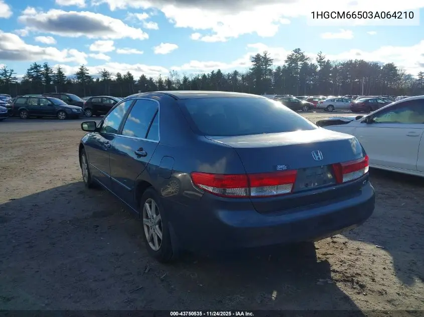 1HGCM66503A064210 2003 Honda Accord 3.0 Ex