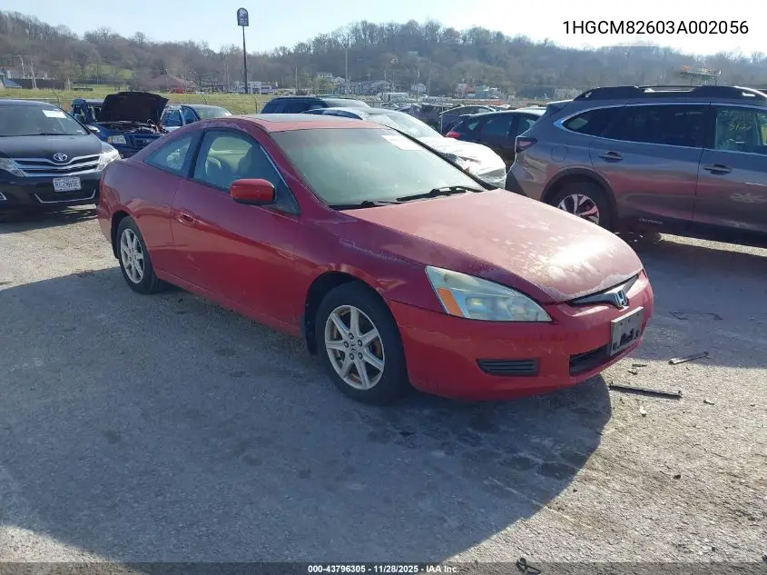 1HGCM82603A002056 2003 Honda Accord 3.0 Ex