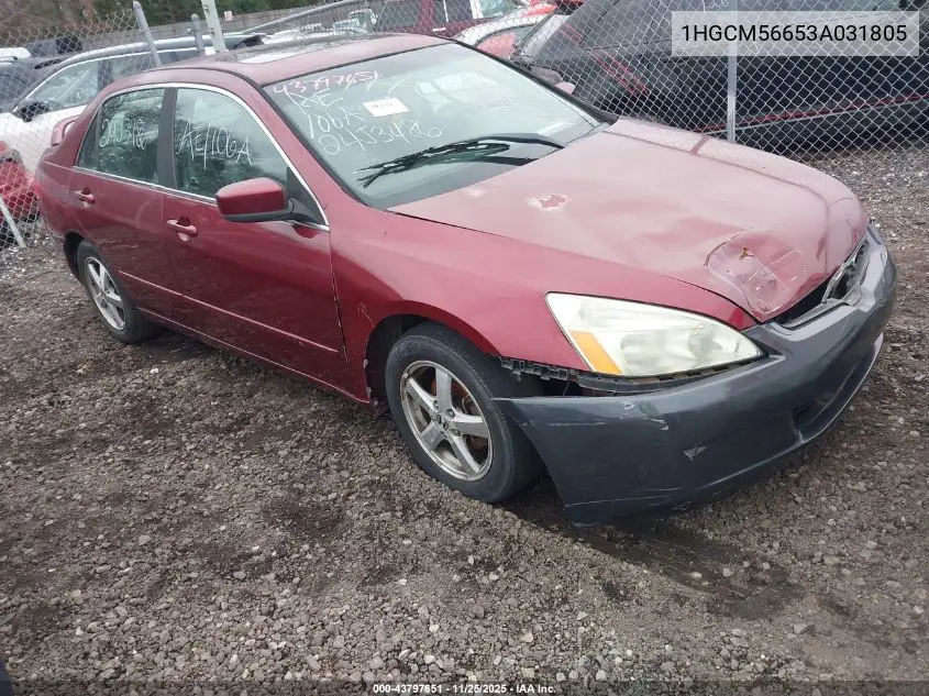 1HGCM56653A031805 2003 Honda Accord 2.4 Ex