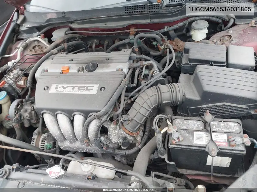 1HGCM56653A031805 2003 Honda Accord 2.4 Ex