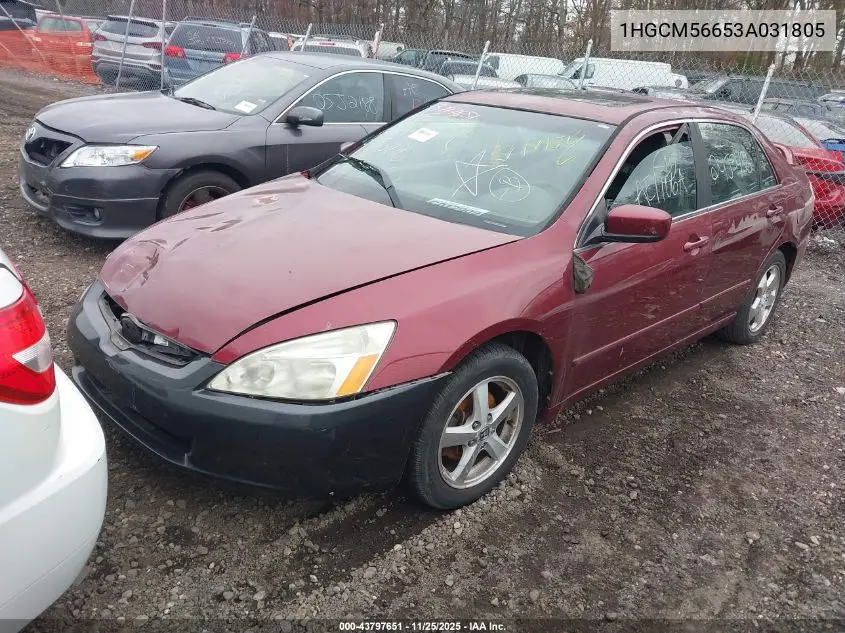 1HGCM56653A031805 2003 Honda Accord 2.4 Ex