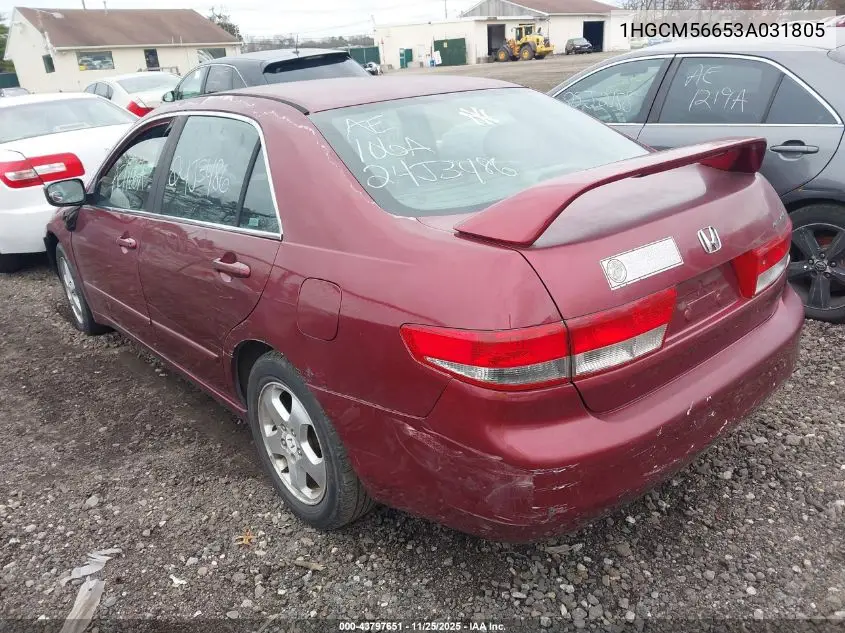 1HGCM56653A031805 2003 Honda Accord 2.4 Ex