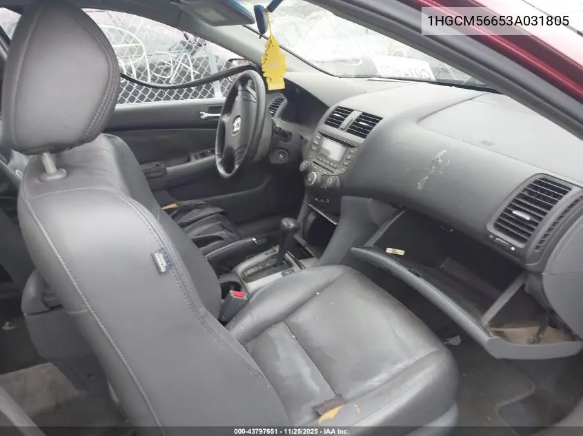 1HGCM56653A031805 2003 Honda Accord 2.4 Ex