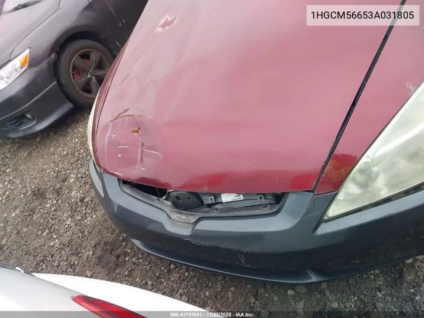1HGCM56653A031805 2003 Honda Accord 2.4 Ex