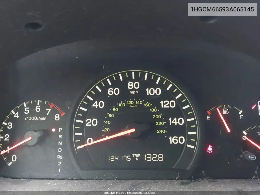 1HGCM66593A065145 2003 Honda Accord 3.0 Ex