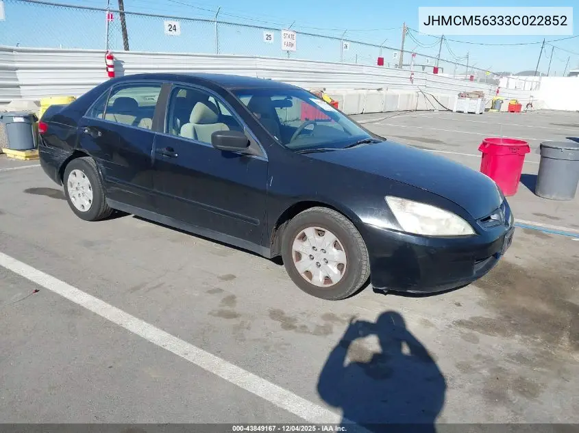 JHMCM56333C022852 2003 Honda Accord 2.4 Lx