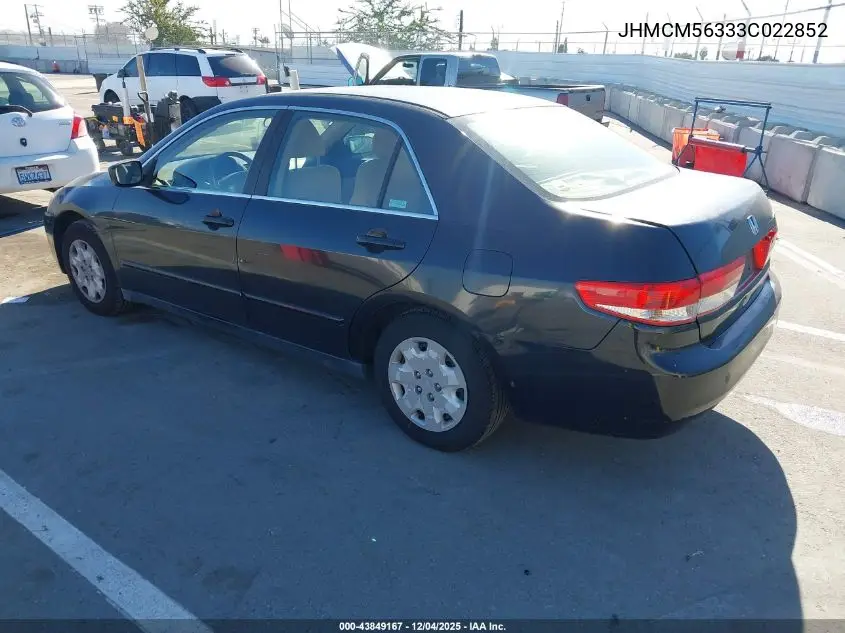 JHMCM56333C022852 2003 Honda Accord 2.4 Lx