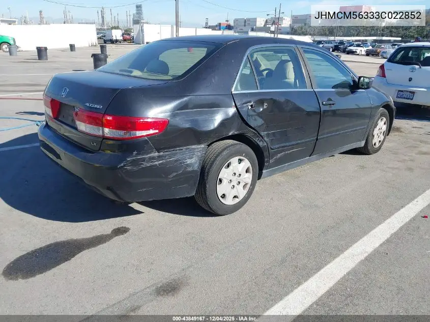 JHMCM56333C022852 2003 Honda Accord 2.4 Lx