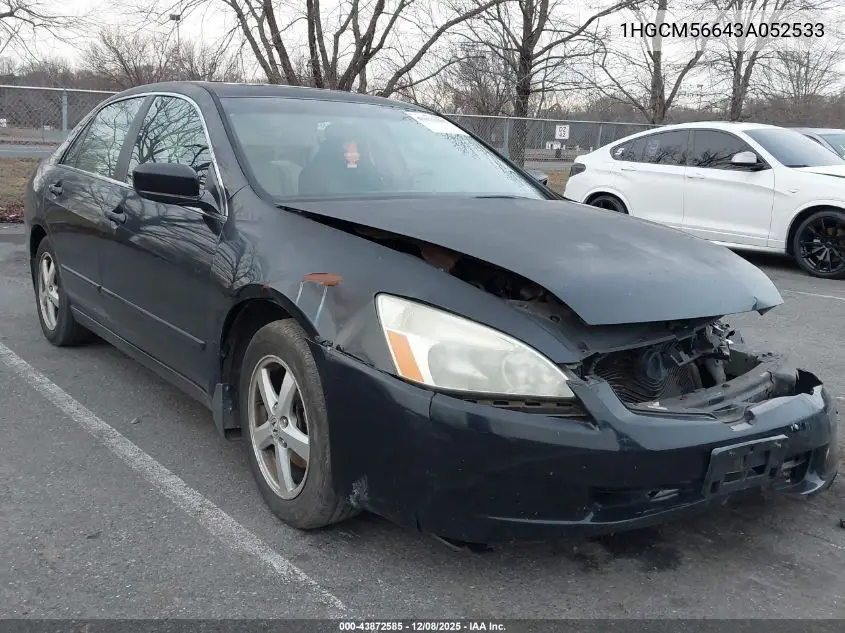 1HGCM56643A052533 2003 Honda Accord 2.4 Ex