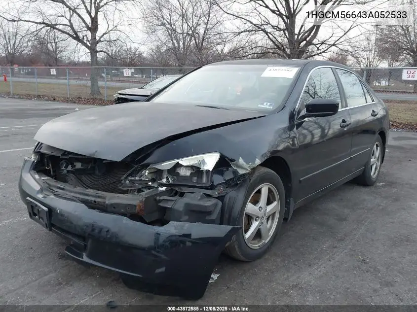 1HGCM56643A052533 2003 Honda Accord 2.4 Ex
