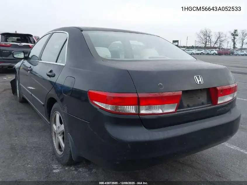 1HGCM56643A052533 2003 Honda Accord 2.4 Ex