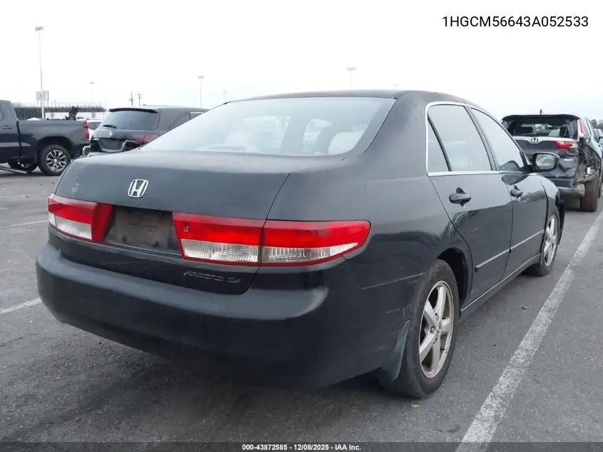 1HGCM56643A052533 2003 Honda Accord 2.4 Ex