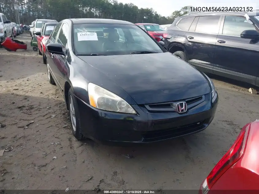 1HGCM56623A032152 2003 Honda Accord Ex