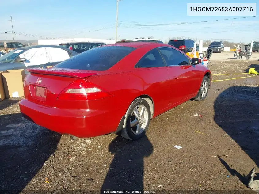 1HGCM72653A007716 2003 Honda Accord 2.4 Ex