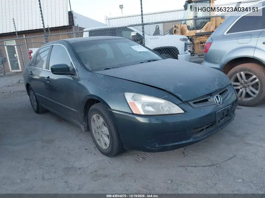 1HGCM56323A034151 2003 Honda Accord 2.4 Lx