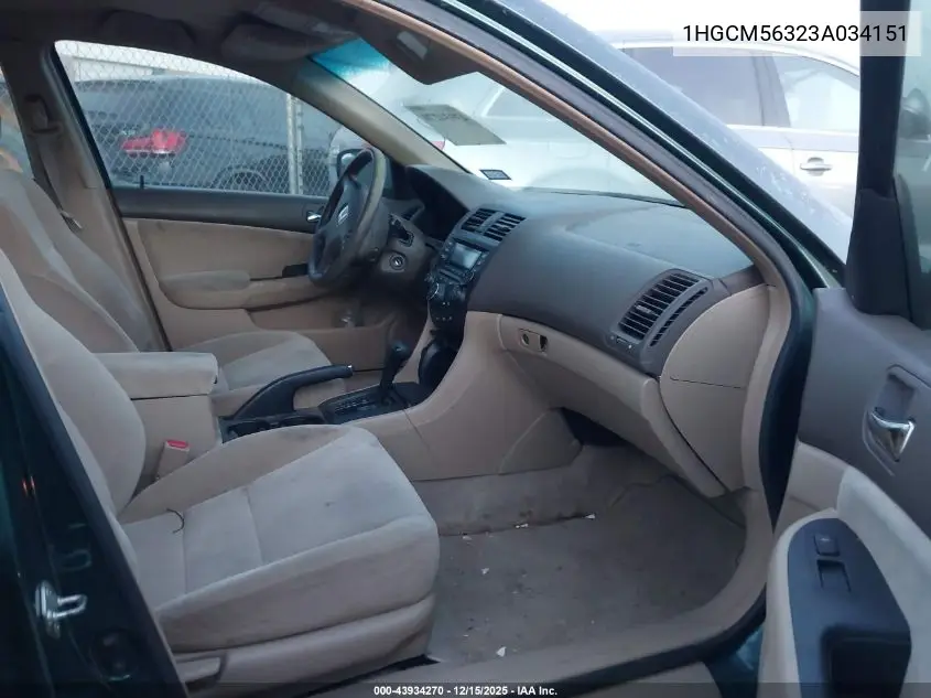 1HGCM56323A034151 2003 Honda Accord 2.4 Lx
