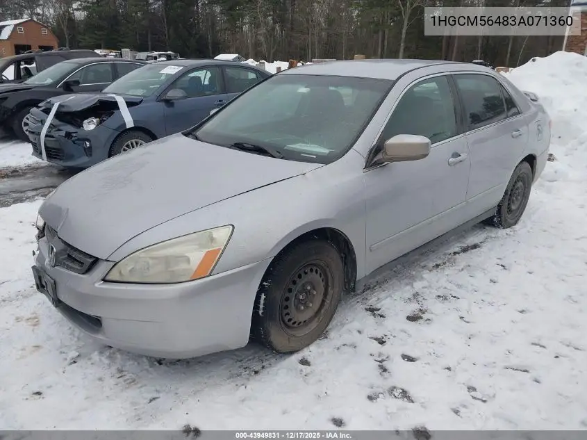 1HGCM56483A071360 2003 Honda Accord 2.4 Lx