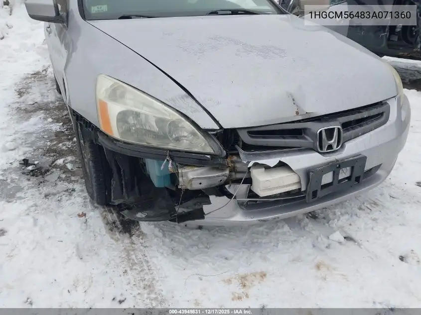 1HGCM56483A071360 2003 Honda Accord 2.4 Lx