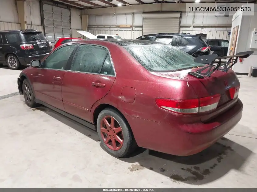 1HGCM66533A051533 2003 Honda Accord 3.0 Ex